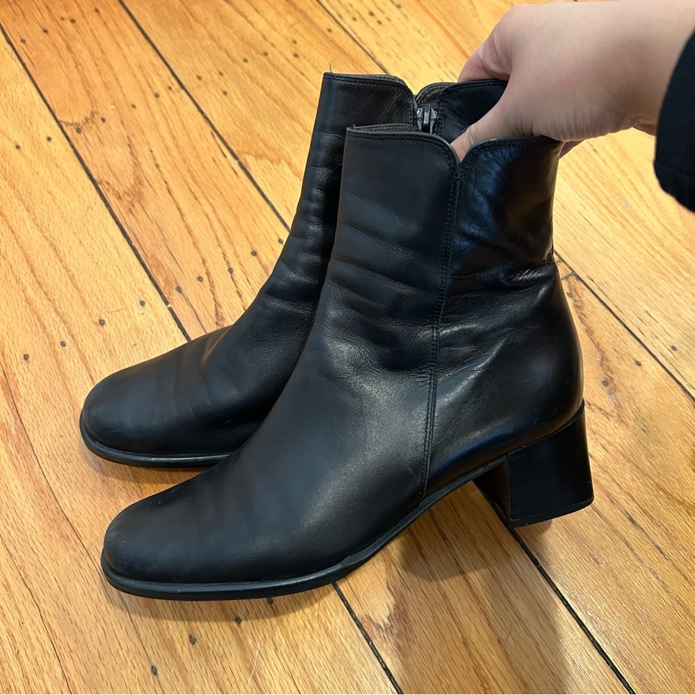 Coach Leather Booties with Chunky Heel